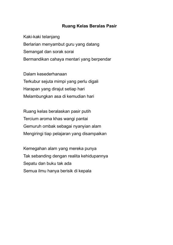 Ruang Kelas Beralas Pasir