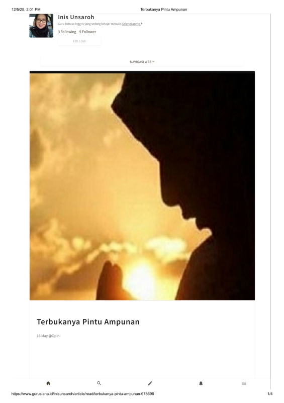 Terbukanya Pintu Ampunan